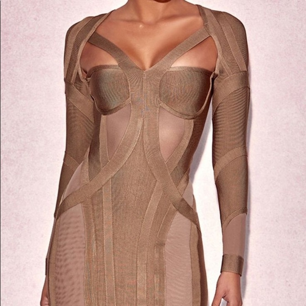 House of CB Rosliza taupe dress
